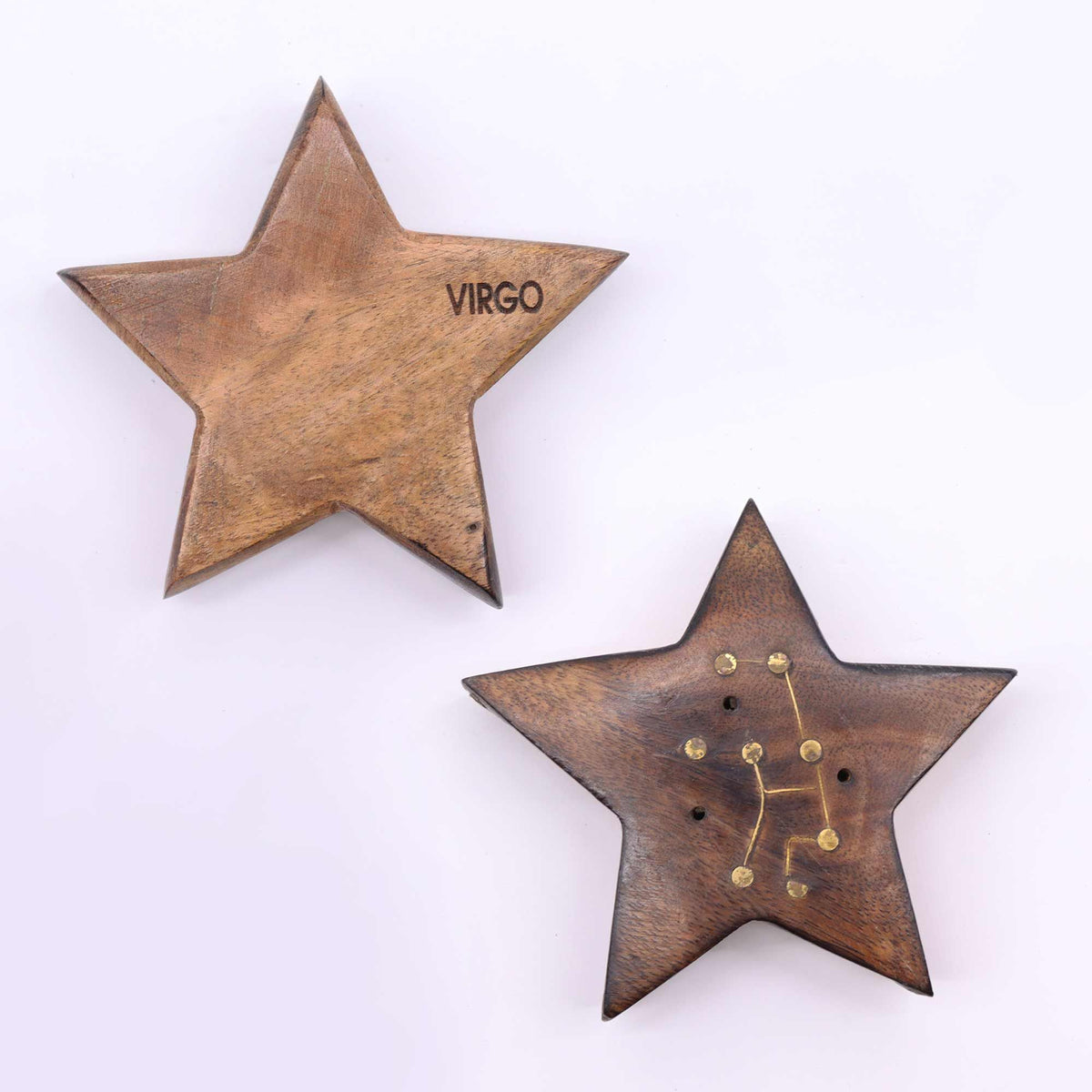 Quemador de incienso con signos del zodíaco de latón grabado - Estrella - Tienda Online de Productos Naturales y Ecológicos