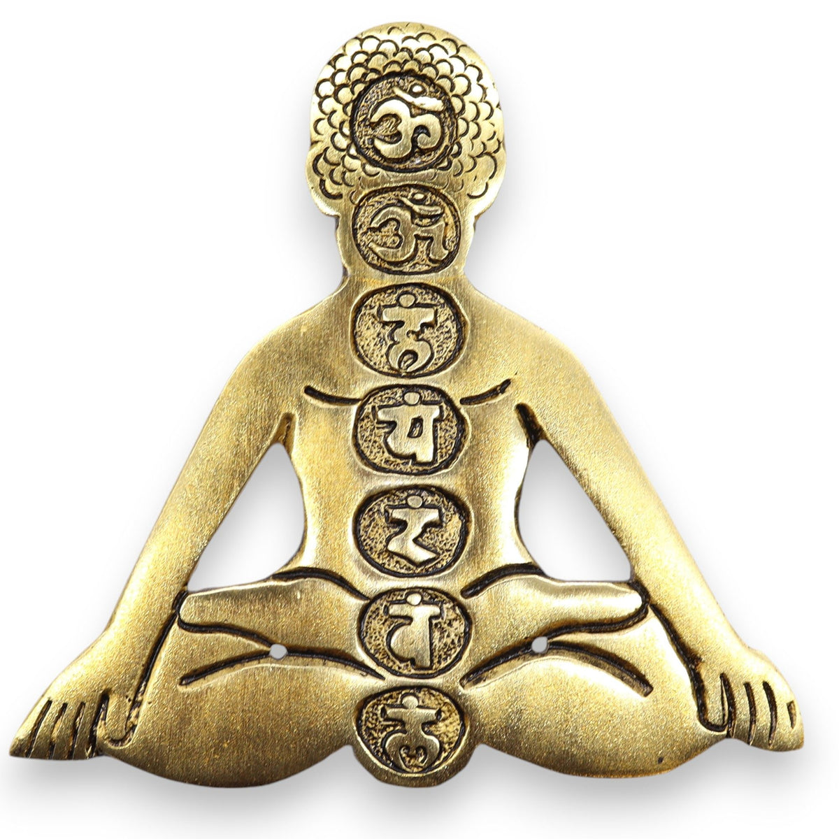 Porta Incienso Yoga Siete Chakras Aluminio Dorado 12x12cm - Tienda Online de Productos Naturales y Ecológicos