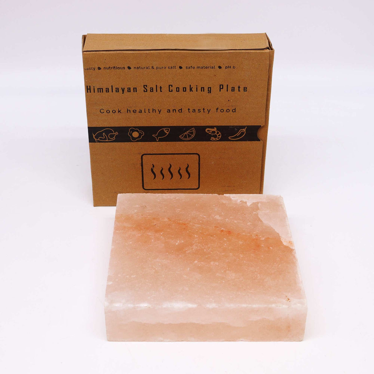 Plato de cocción con sal del Himalaya - Cuadrado - 20x20x5cm - Tienda Online de Productos Naturales y Ecológicos