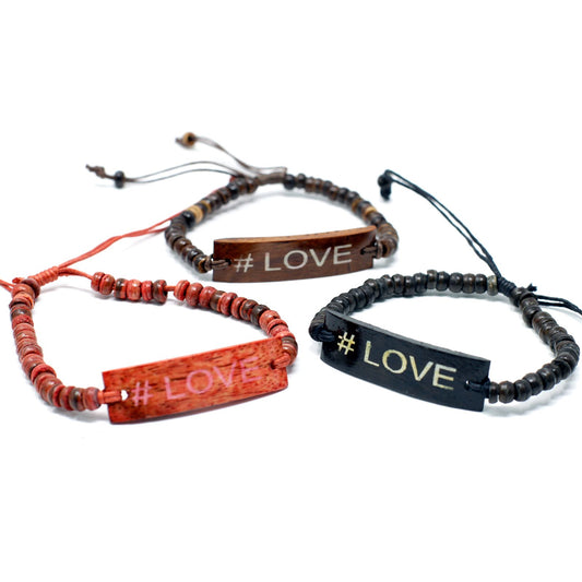 Brazaletes Coco Slogan - #Love - Tienda Online de Productos Naturales y Ecológicos