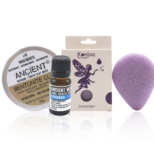 Esponja Konjac Morada, Arcilla y Aceite Esencial - Tienda Online de Productos Naturales y Ecológicos