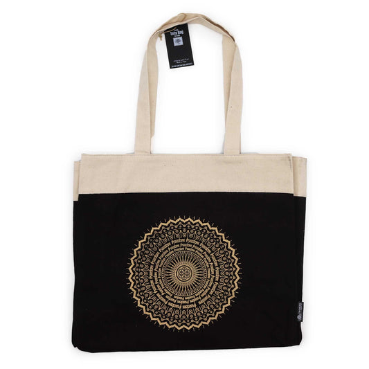 Bolso tote lavado a la piedra extragrande 14 oz - Mandala de la libertad - Tienda Online de Productos Naturales y Ecológicos