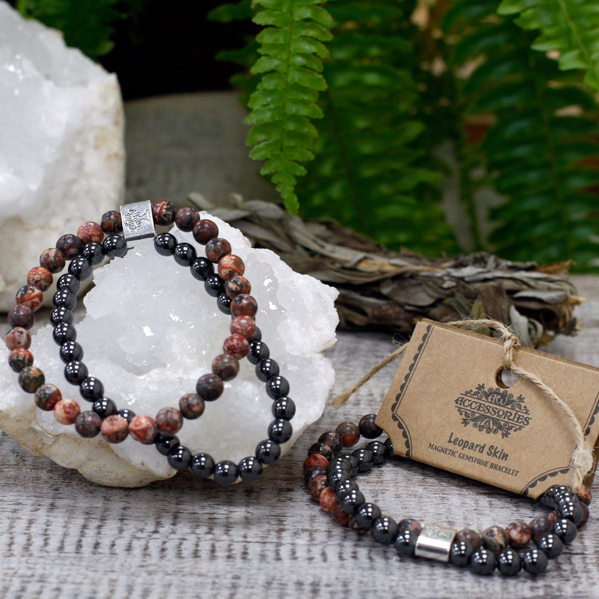 Pulsera de Piedras Preciosas Magnéticas - Piel de Leopardo - Tienda Online de Productos Naturales y Ecológicos