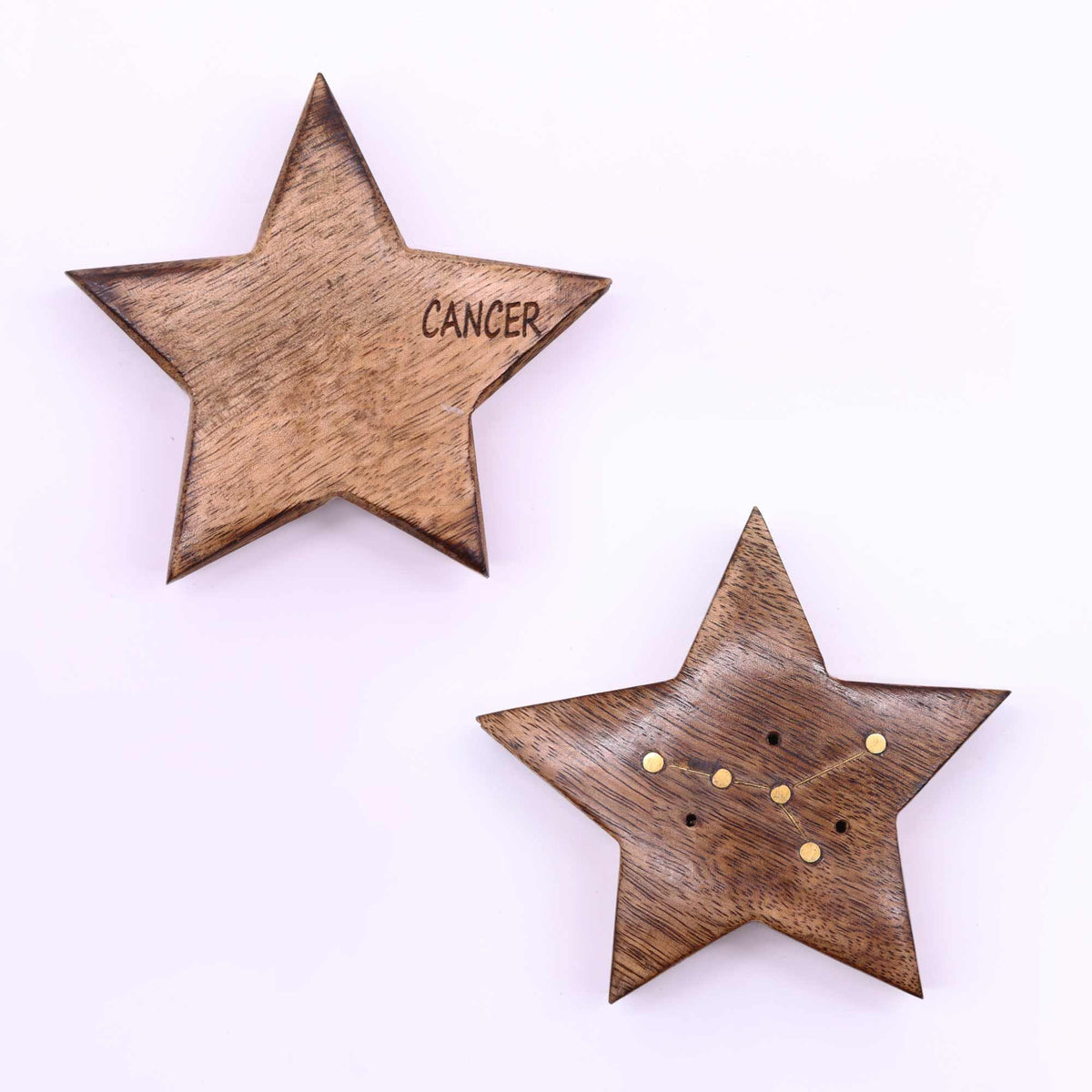 Quemador de incienso con signos del zodíaco de latón grabado - Estrella - Tienda Online de Productos Naturales y Ecológicos
