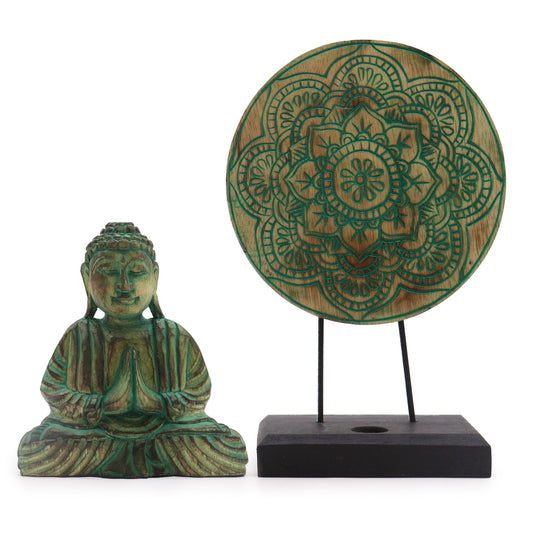 Set Feng Shui Buda - Mandala - Verde - Tienda Online de Productos Naturales y Ecológicos