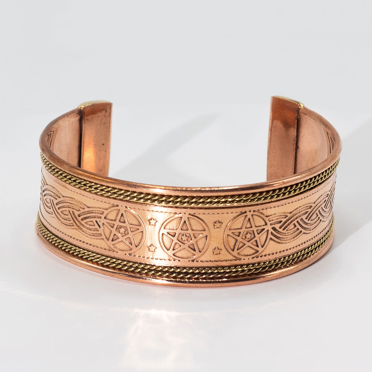 Pulseras de cobre con banda ancha y decoración de latón (surtidas) - Tienda Online de Productos Naturales y Ecológicos
