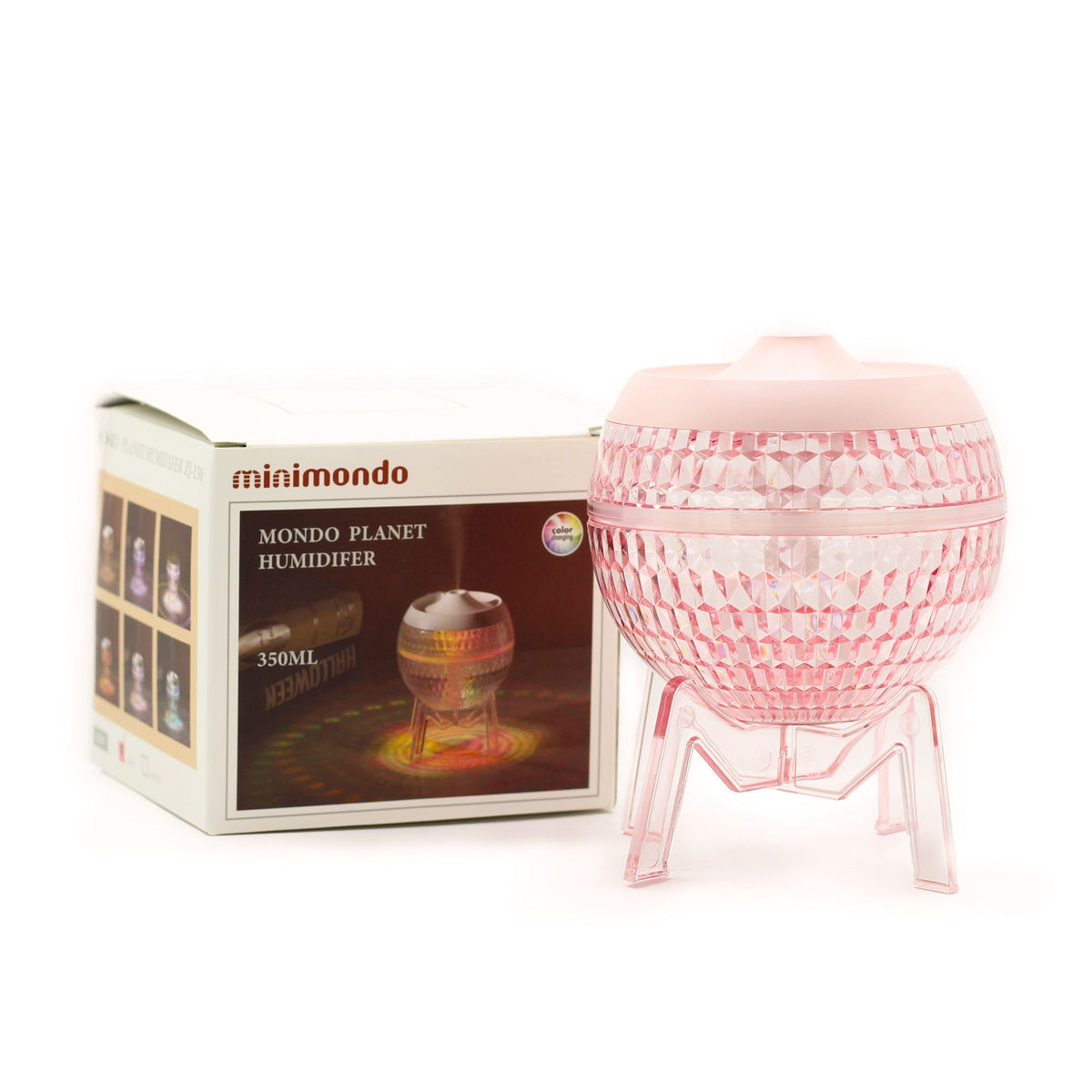 Difusor Rosa Mondo Planet - USB - Cambio de color (luz hacia abajo) - Tienda Online de Productos Naturales y Ecológicos
