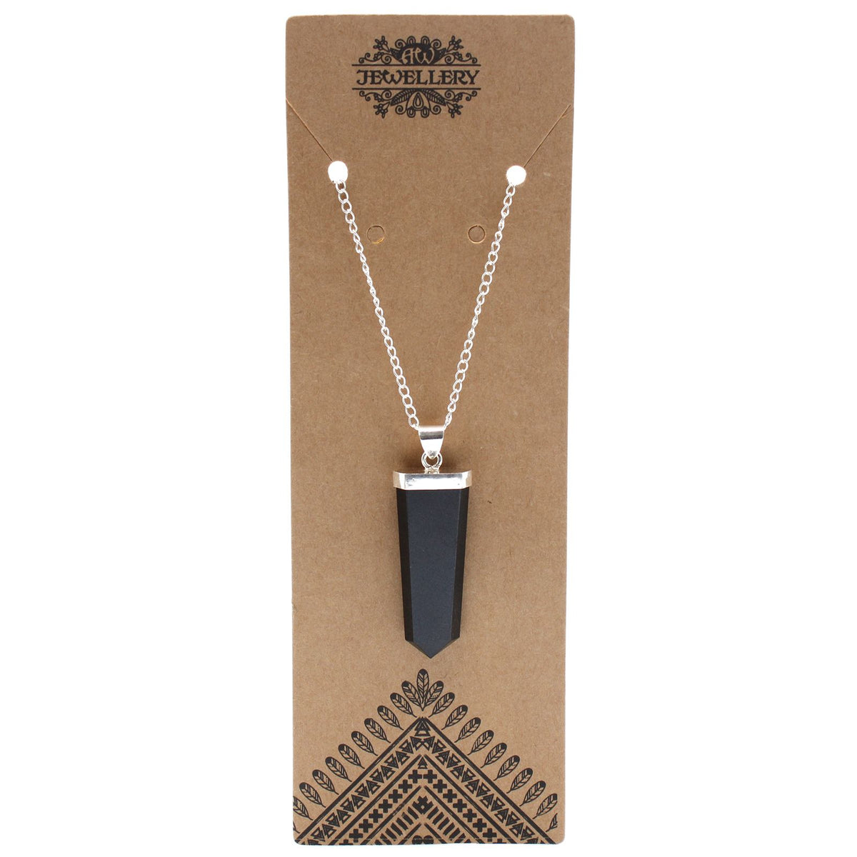 Colgante Plano Piedra Preciosa - Ágata Negra - Tienda Online de Productos Naturales y Ecológicos
