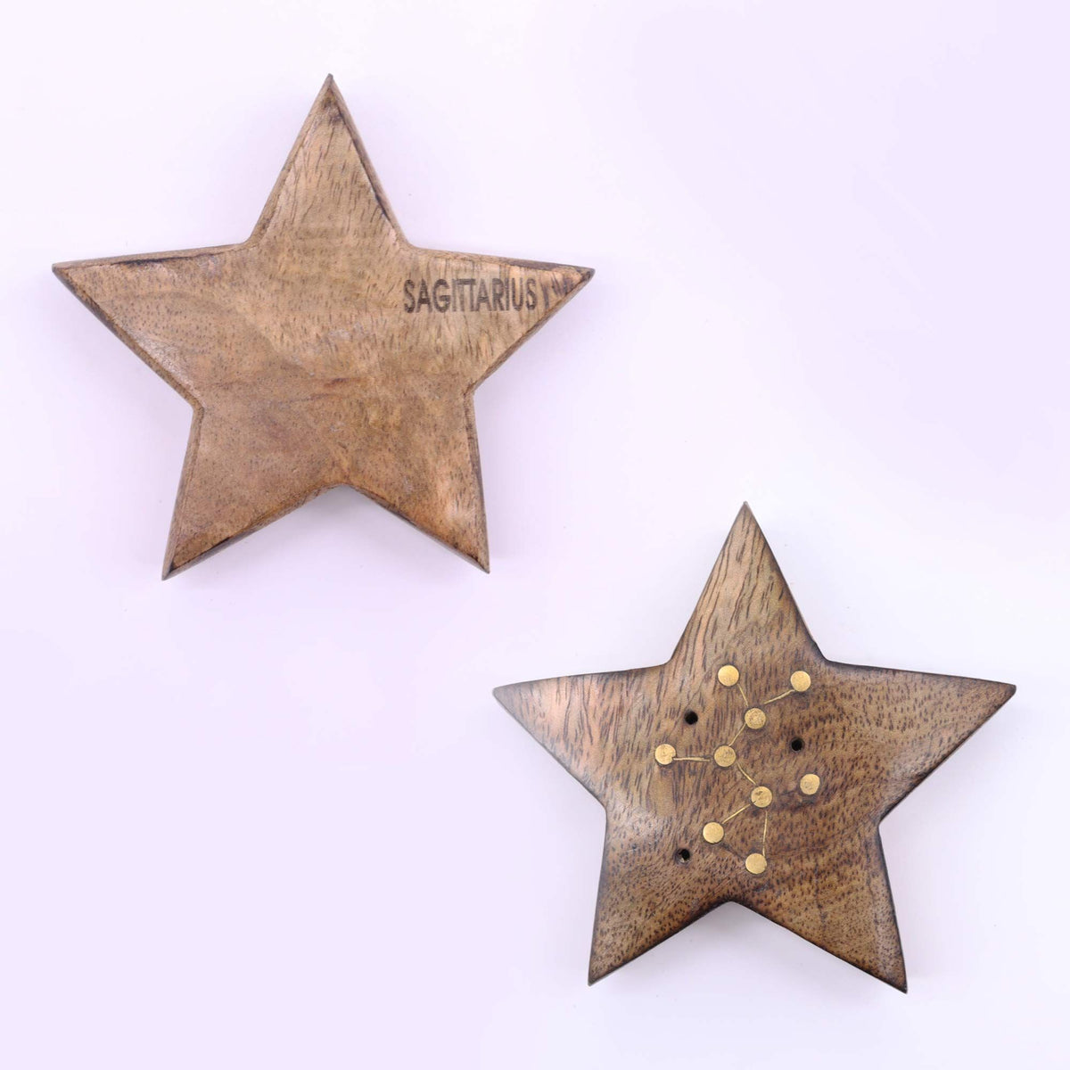 Quemador de incienso con signos del zodíaco de latón grabado - Estrella - Tienda Online de Productos Naturales y Ecológicos