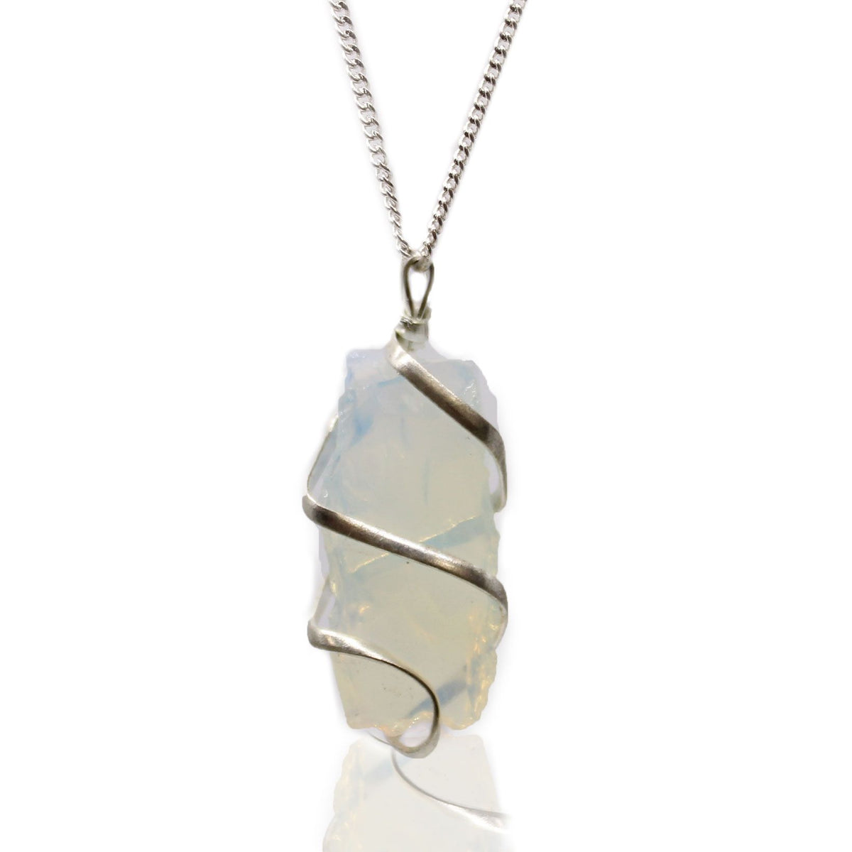 Collar de gemas envueltas en espiral - Opalita en bruto - Tienda Online de Productos Naturales y Ecológicos