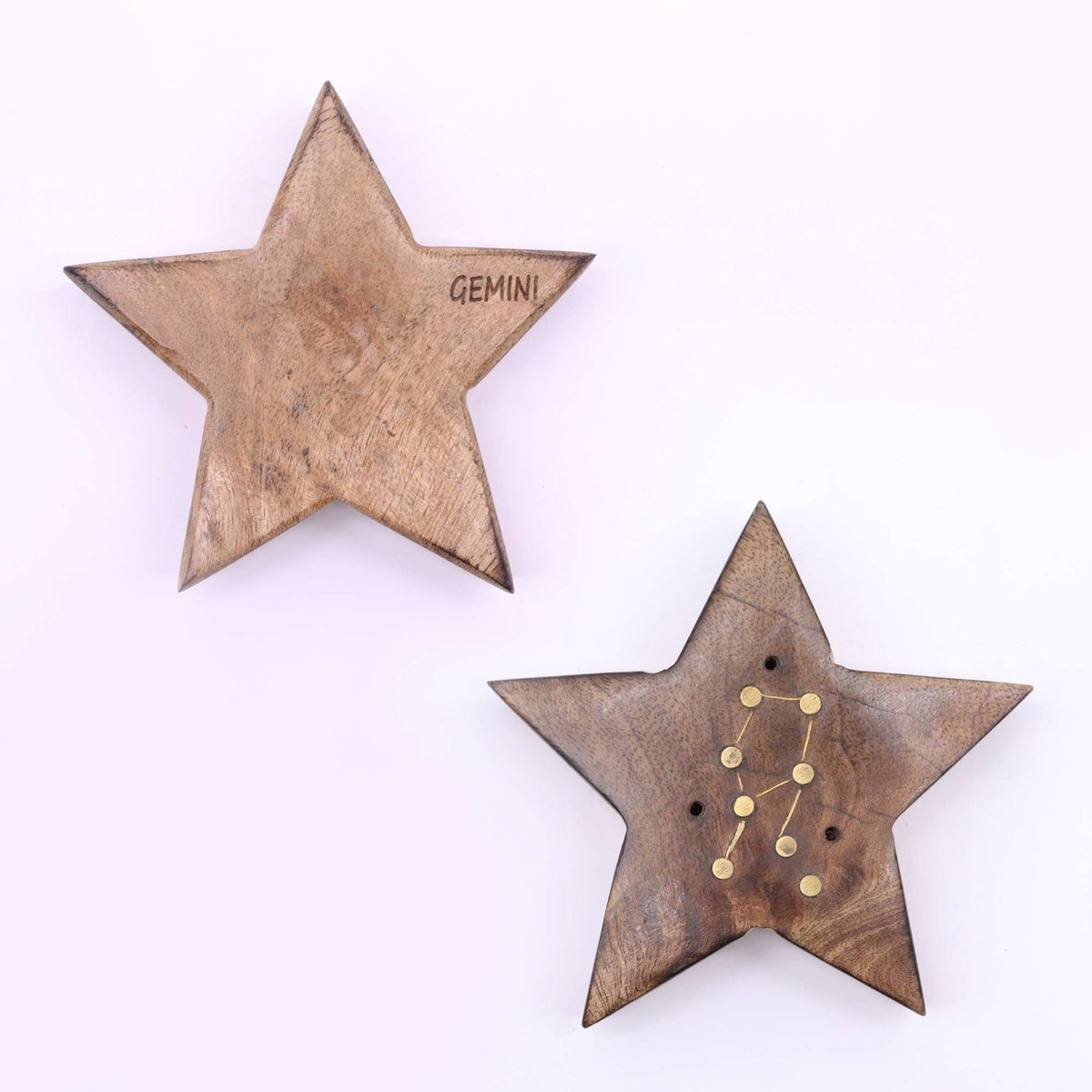Quemador de incienso con signos del zodíaco de latón grabado - Estrella - Tienda Online de Productos Naturales y Ecológicos