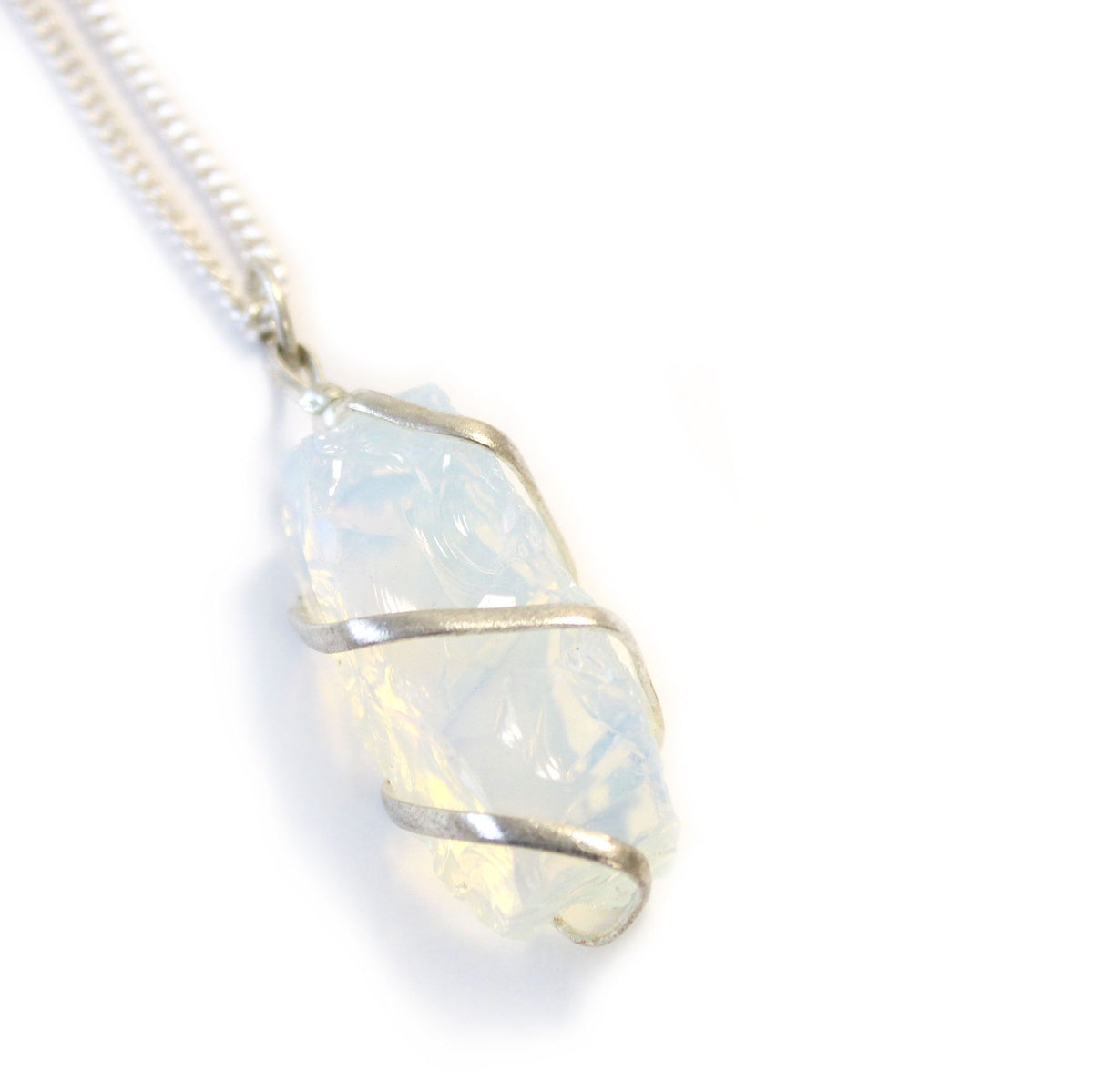 Collar de gemas envueltas en espiral - Opalita en bruto - Tienda Online de Productos Naturales y Ecológicos