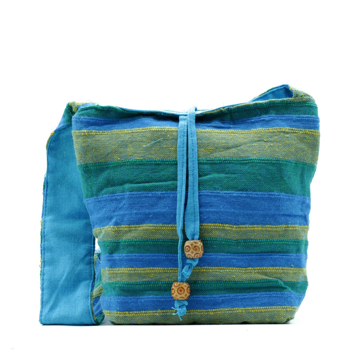 Bolsa bandolera Nepal -Prados de primavera Verde y Azul - Tienda Online de Productos Naturales y Ecológicos