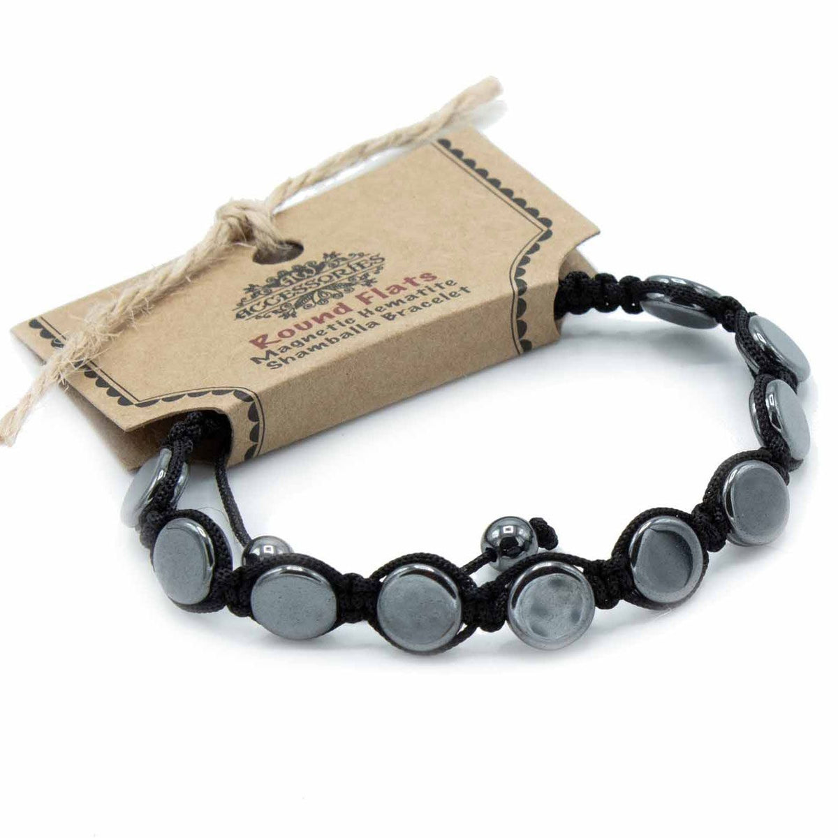 Pulsera Magnética Shamballa de Hematita  -  Círculos Planos - Tienda Online de Productos Naturales y Ecológicos