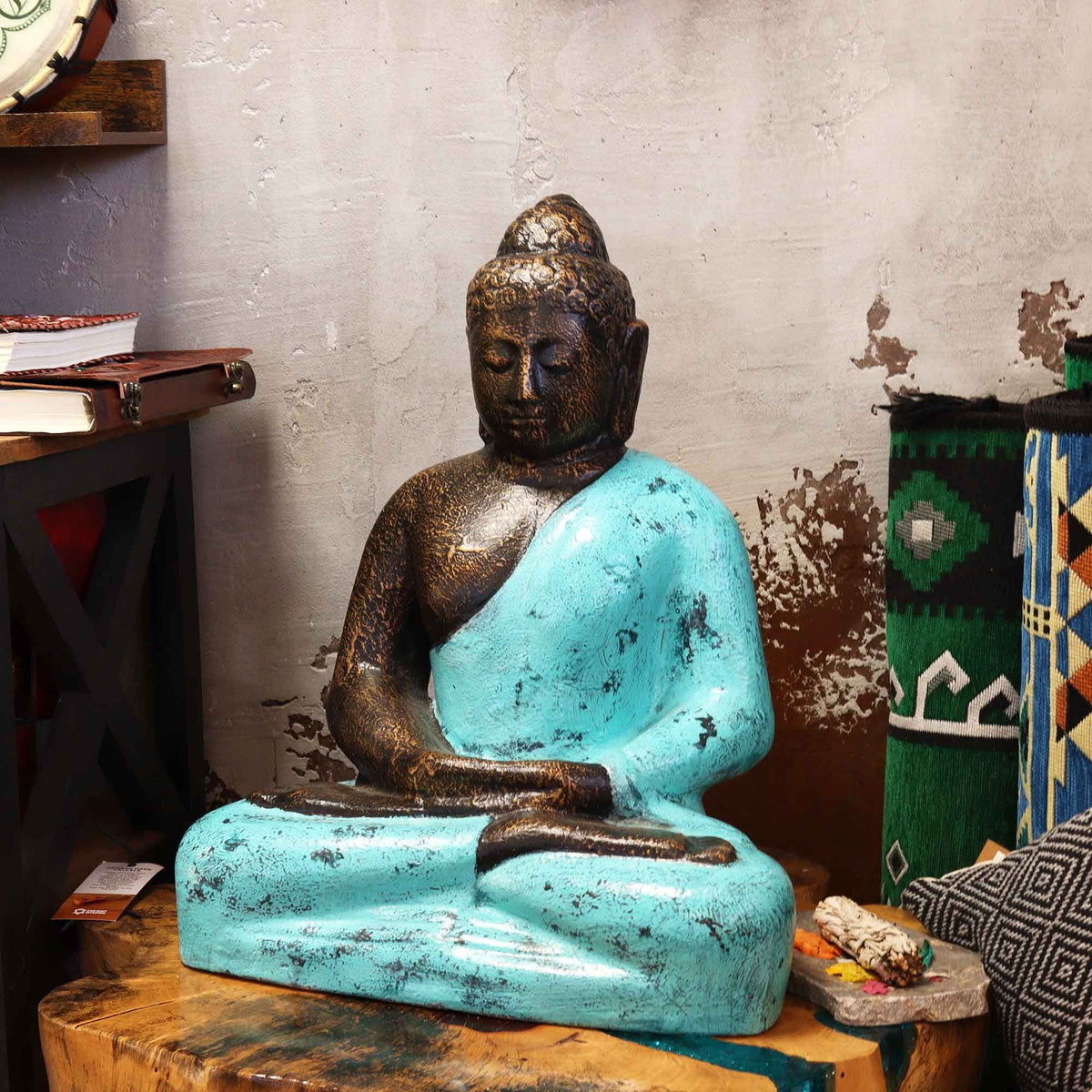Buda Mediano Clásico Turquesa y Piedra - 0.5m - Tienda Online de Productos Naturales y Ecológicos