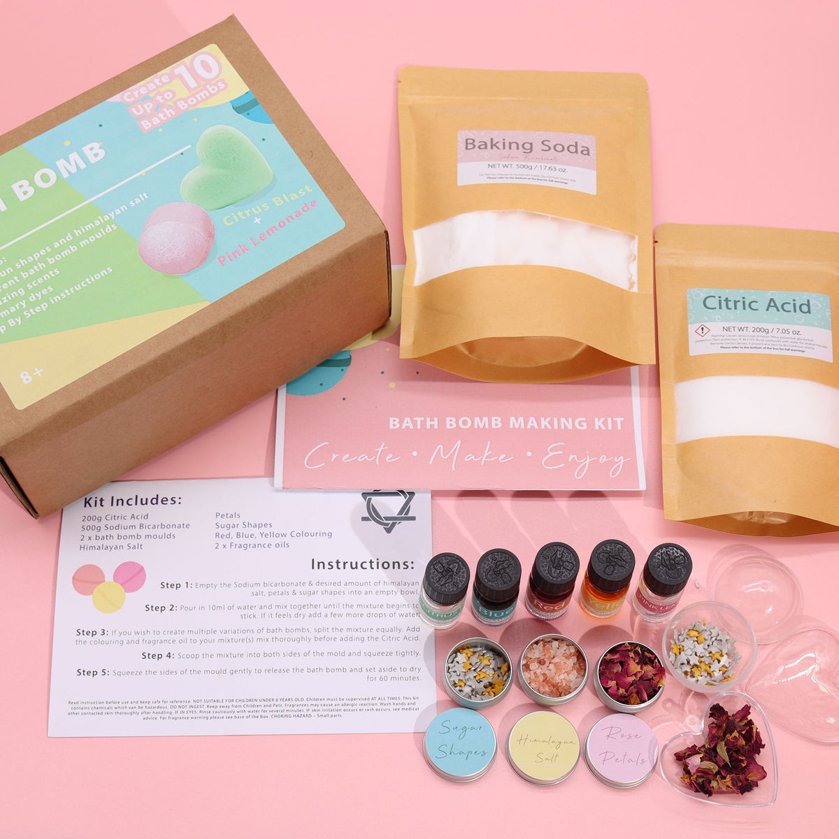 Kit de bombas de baño: limonada rosa y explosión de cítricos - Tienda Online de Productos Naturales y Ecológicos