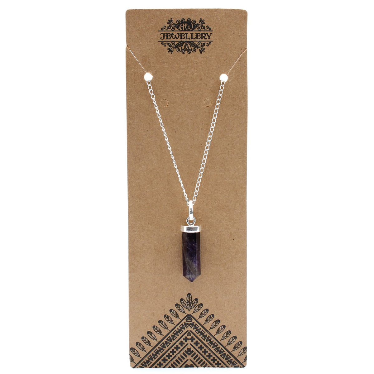 Colgante de Punto Clásico de Piedras Preciosas - Amatista - Tienda Online de Productos Naturales y Ecológicos