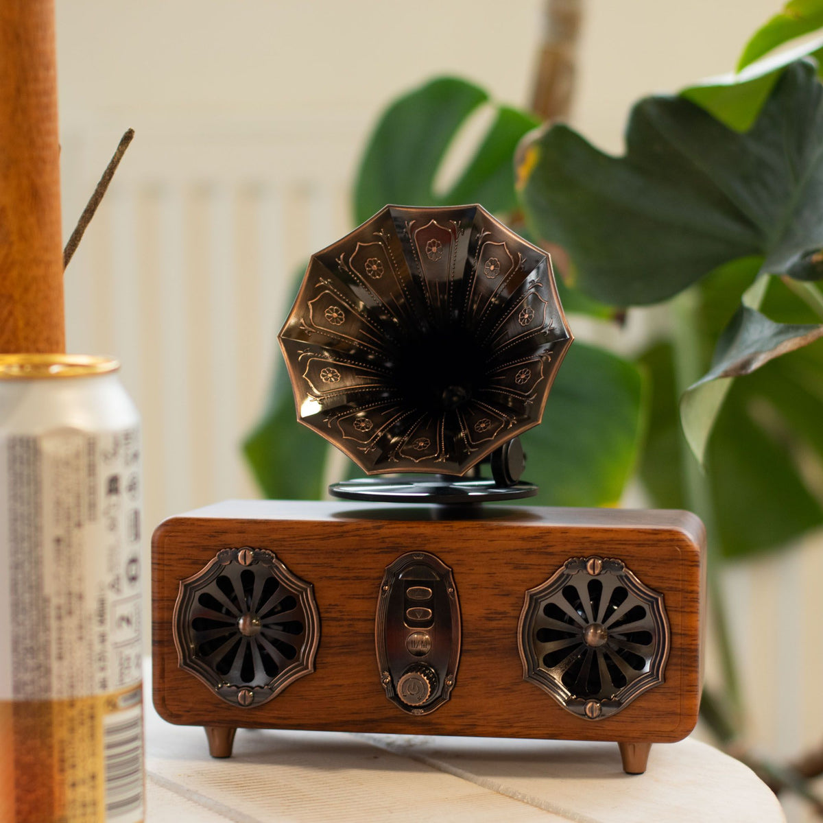Altavoz de gramófono doble mini retro - Bluetooth - 5,4 vatios x 2 - Tienda Online de Productos Naturales y Ecológicos