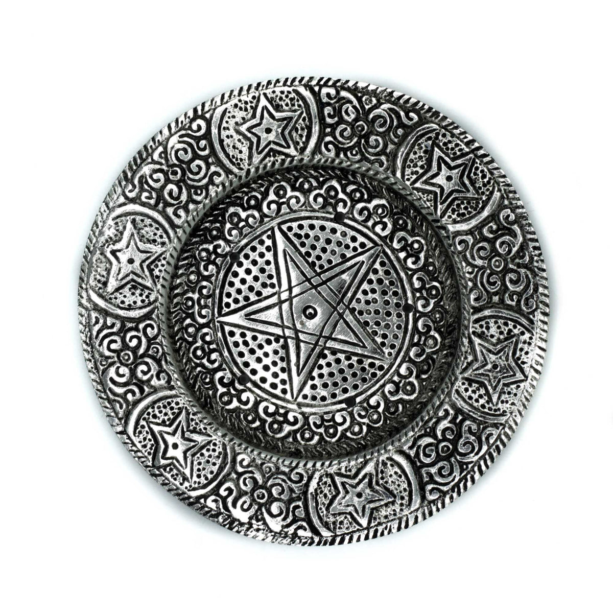 PortaIncienso Pentágono Aluminio Pulido 11.5cm - Tienda Online de Productos Naturales y Ecológicos