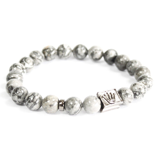 Corona Lingotes / gris ágata - Pulsera de piedras preciosas - Tienda Online de Productos Naturales y Ecológicos