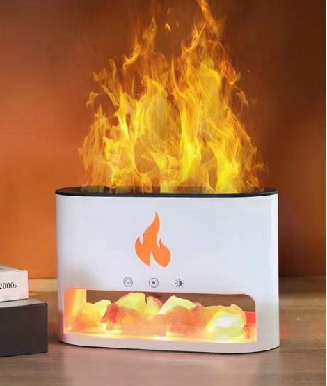 Difusor de Aroma Blaze - Cámara de Sal del Himalaya - USB-C - Efecto Llama (Sal incluida) - Tienda Online de Productos Naturales y Ecológicos