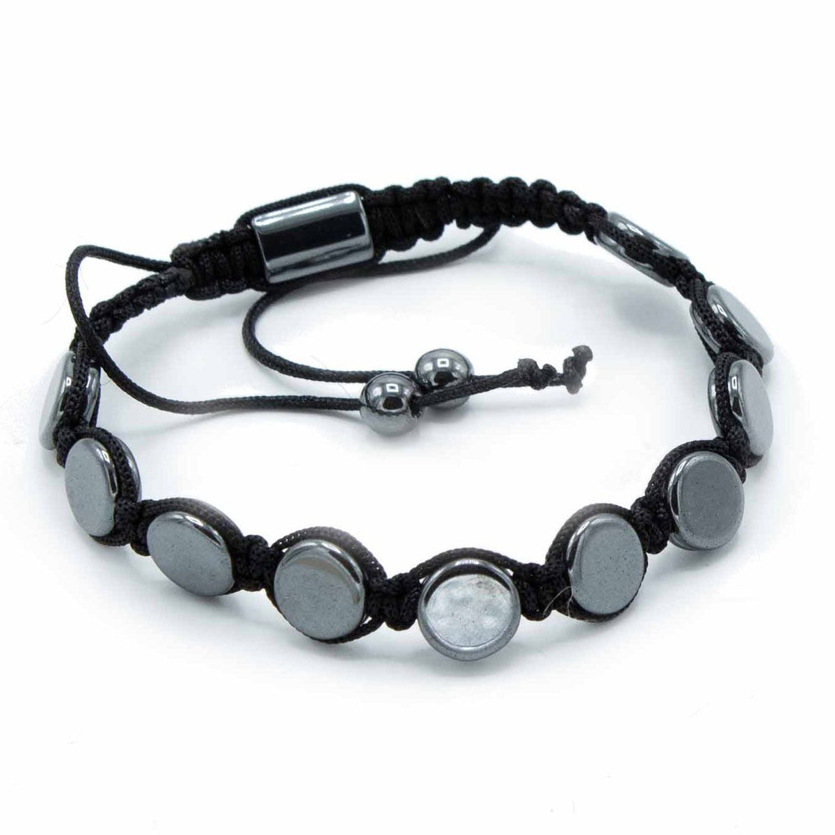 Pulsera Magnética Shamballa de Hematita  -  Círculos Planos - Tienda Online de Productos Naturales y Ecológicos