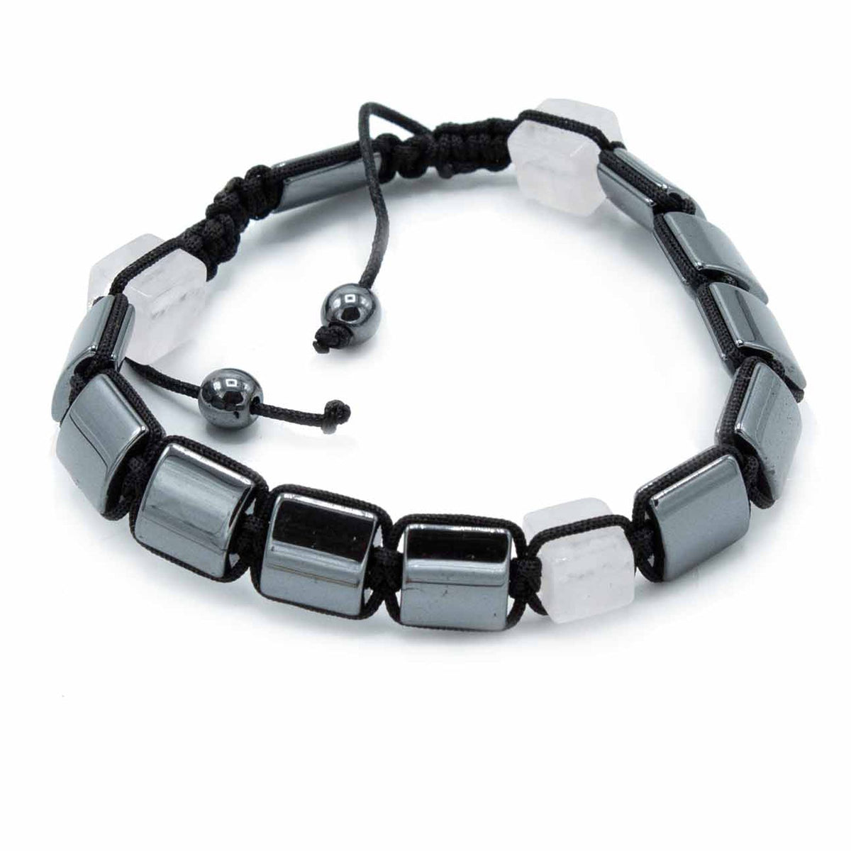 Pulsera Magnética Shamballa de Hematita -  Cuboides Rosas - Tienda Online de Productos Naturales y Ecológicos
