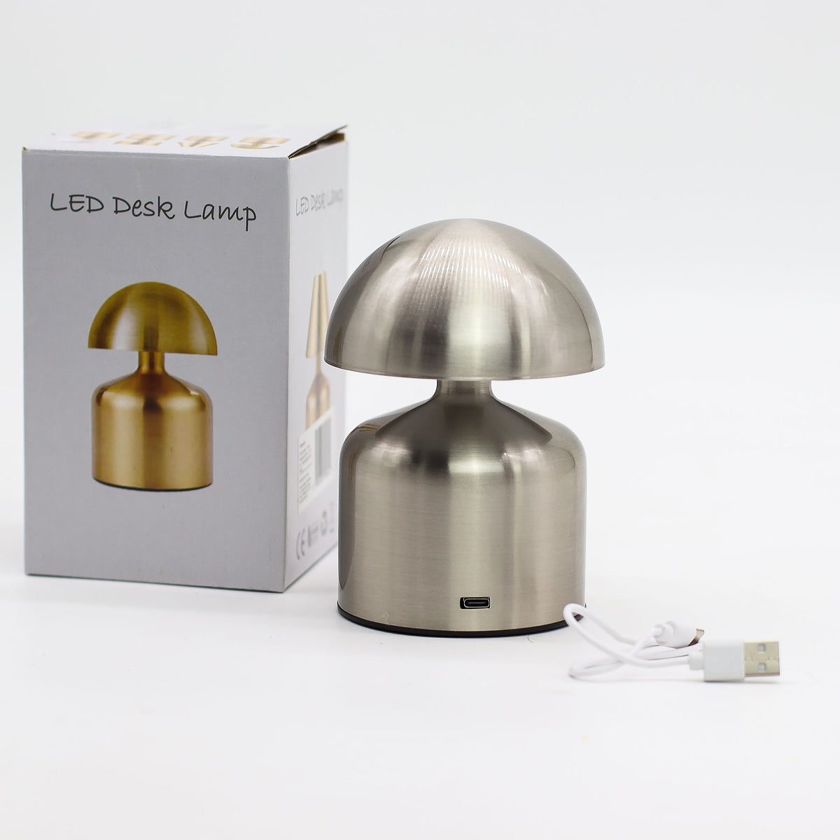 Lámpara táctil - Cúpula Champiñón Plateada - USB (C) - Recargable (400 Vatios) - Tienda Online de Productos Naturales y Ecológicos