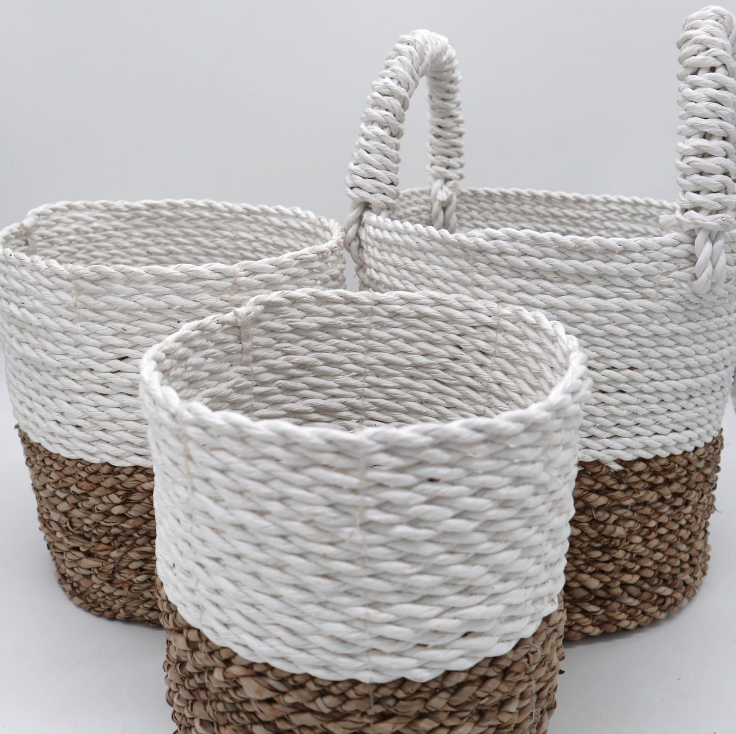 Juego de cestas de algas marinas - Blanco natural - Tienda Online de Productos Naturales y Ecológicos