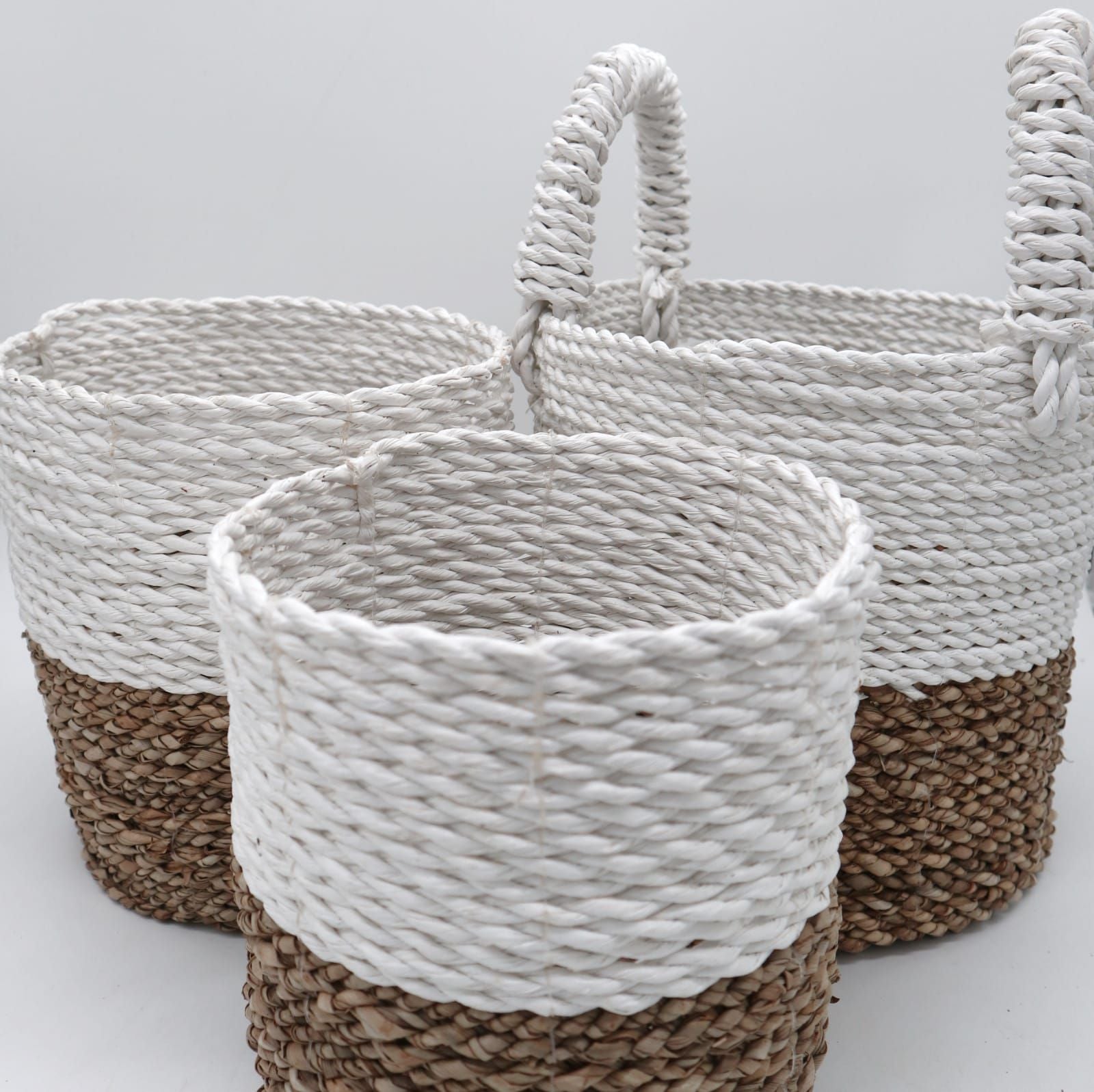 Juego de cestas de algas marinas - Blanco natural - Tienda Online de Productos Naturales y Ecológicos