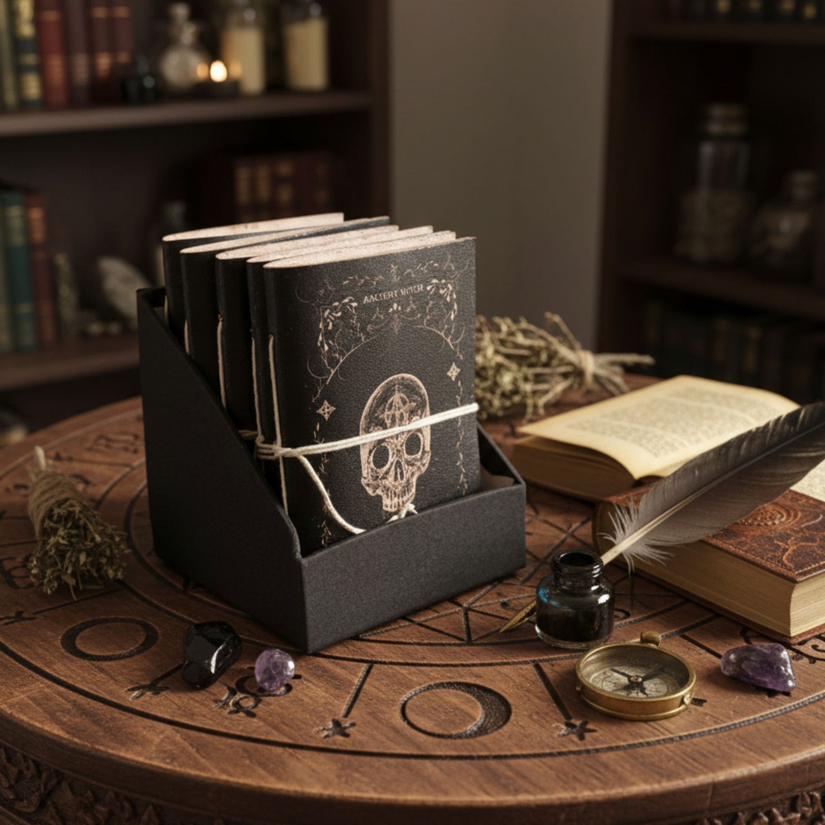 Cuadernos de rituales de brujas surtidos - Cuero (15,2 x 11,4 cm) - Vitrina - Tienda Online de Productos Naturales y Ecológicos