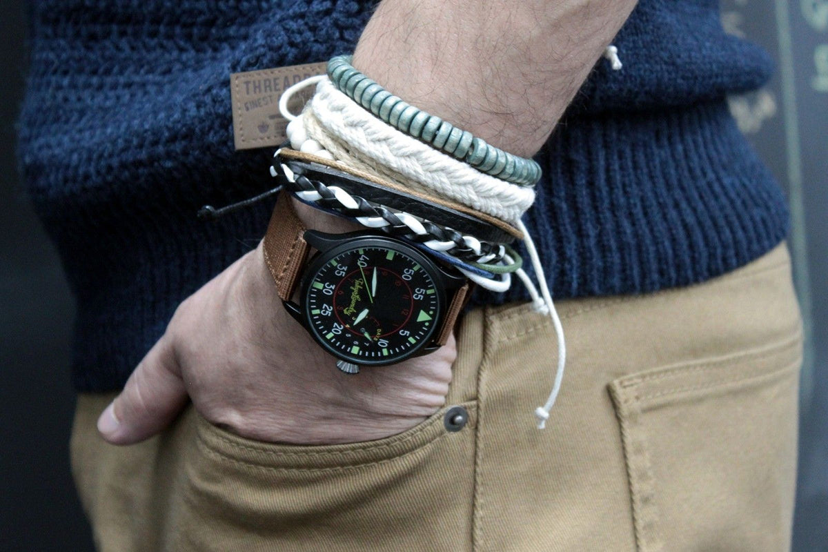 Pulsera de Hombre - Metal Y Cuero (color aleatorio) - Tienda Online de Productos Naturales y Ecológicos