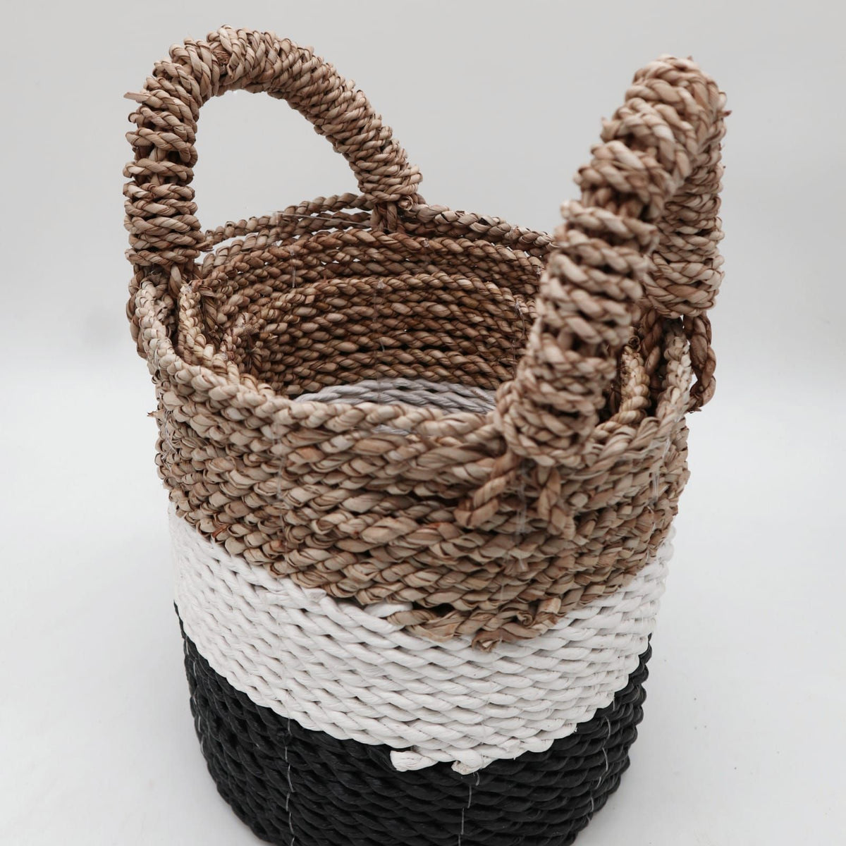 Juego de cestas de algas marinas - Gris oscuro / Blanco / Natural - Tienda Online de Productos Naturales y Ecológicos