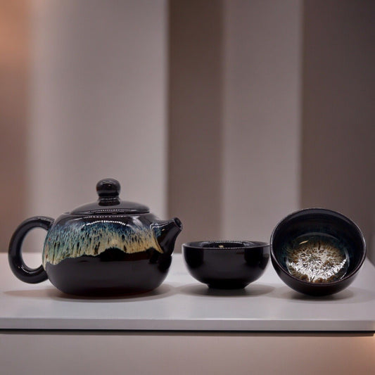 Set de Tetera - Esmaltado Negro - Tetera & Dos Tazas - Tienda Online de Productos Naturales y Ecológicos