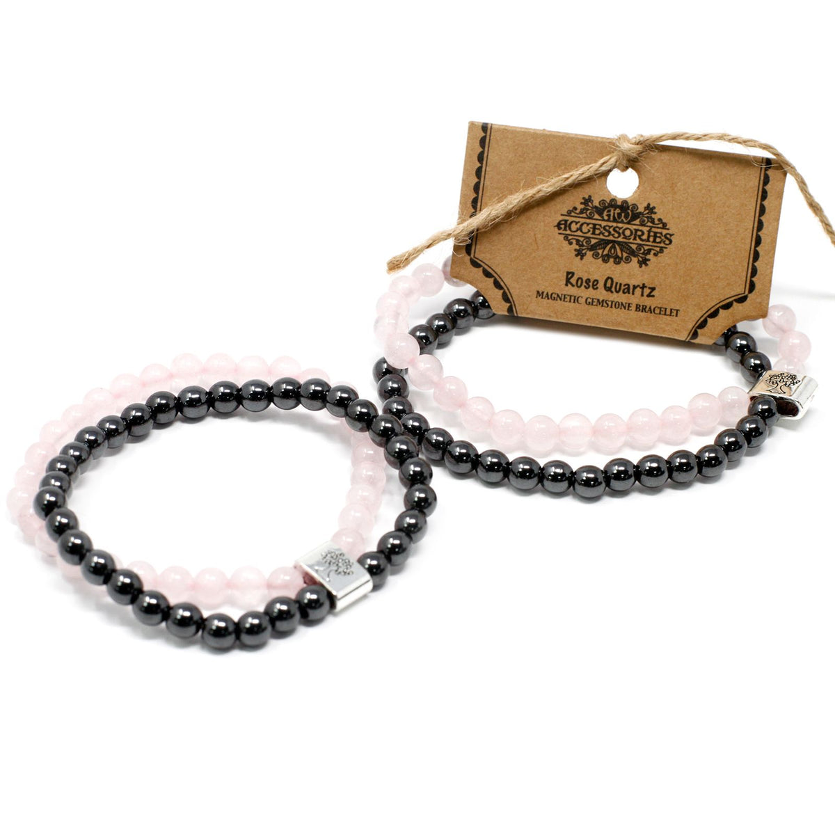 Pulsera de Piedras Preciosas Magnéticas - Cuarzo rosa - Tienda Online de Productos Naturales y Ecológicos
