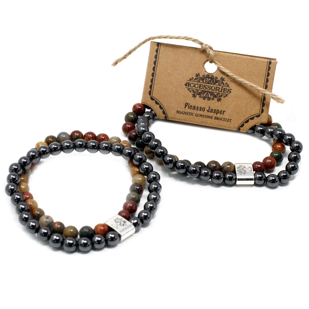 Pulsera de Piedras Preciosas Magnéticas - Jaspe Picasso - Tienda Online de Productos Naturales y Ecológicos