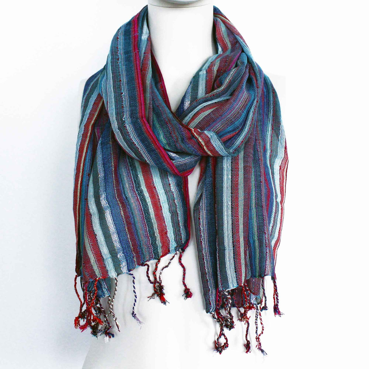 Bufandas bohemias indias - 50x180cm - Azules aleatorios - Tienda Online de Productos Naturales y Ecológicos