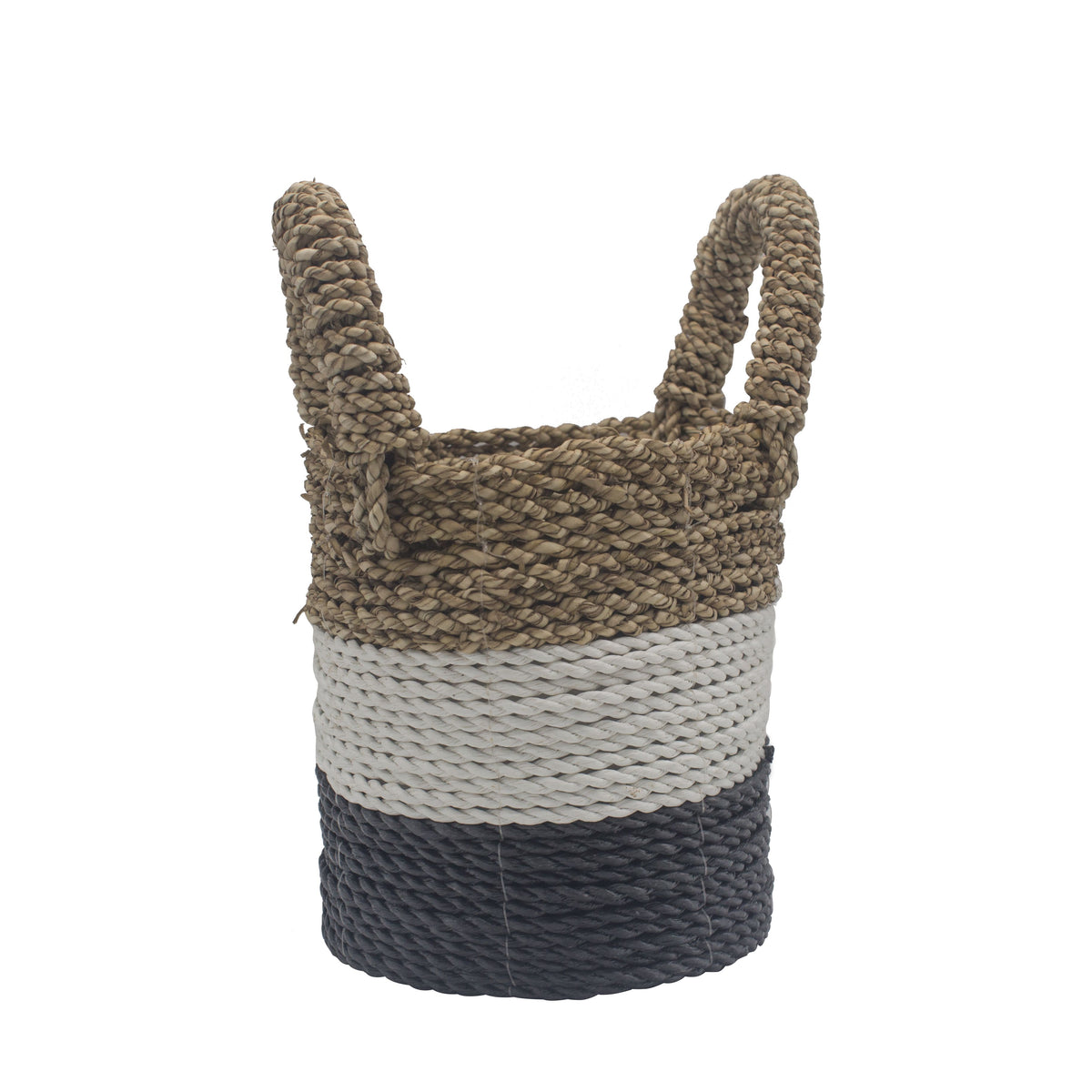 Juego de cestas de algas marinas - Gris oscuro / Blanco / Natural - Tienda Online de Productos Naturales y Ecológicos