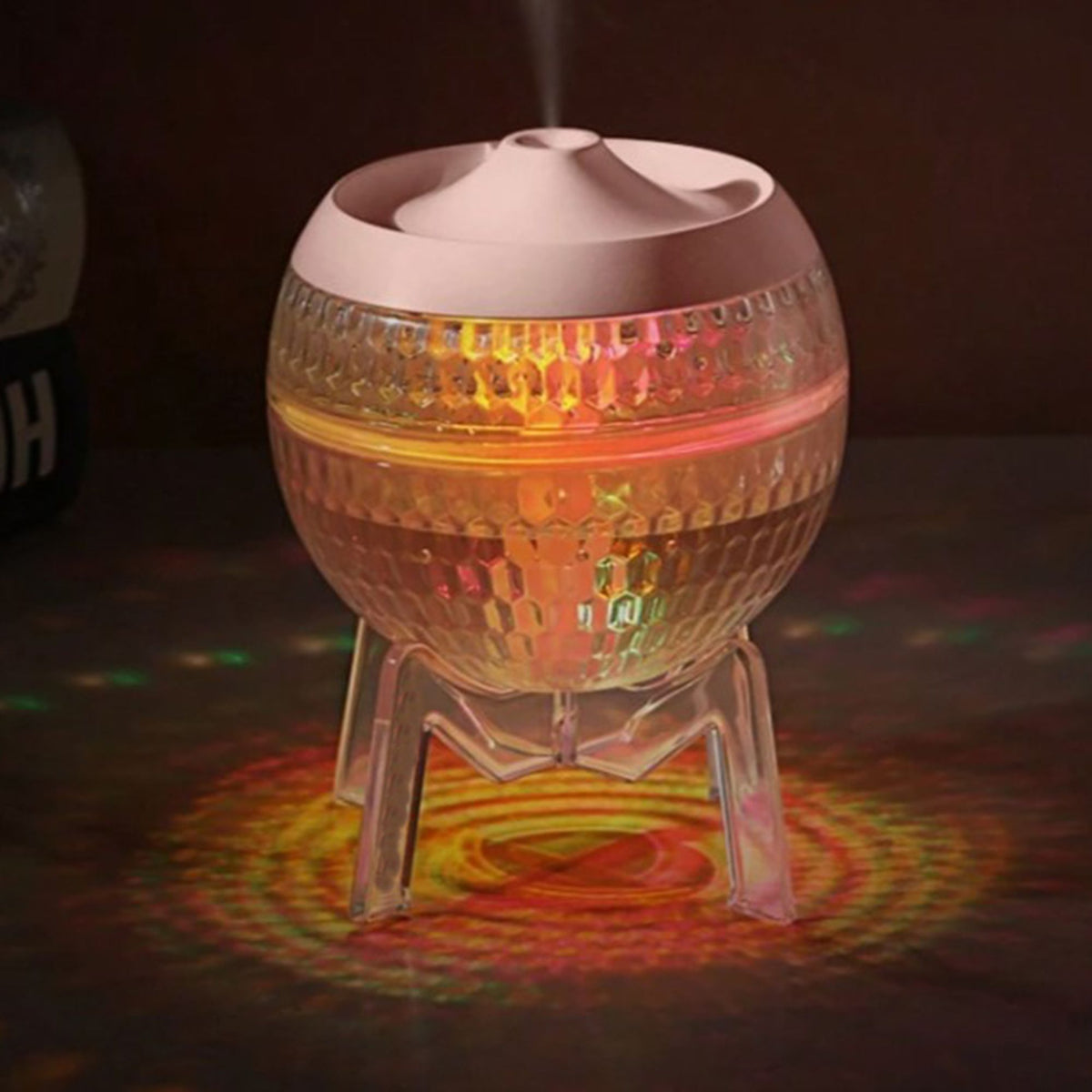 Difusor transparente Mondo Planet - USB - Cambio de color (luz abajo) - Tienda Online de Productos Naturales y Ecológicos