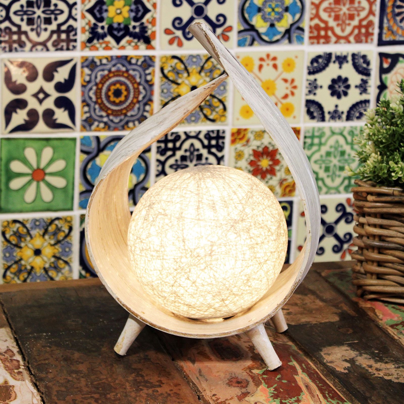 Lámpara de Coco Natural - Envoltura Blanqueada - Tienda Online de Productos Naturales y Ecológicos
