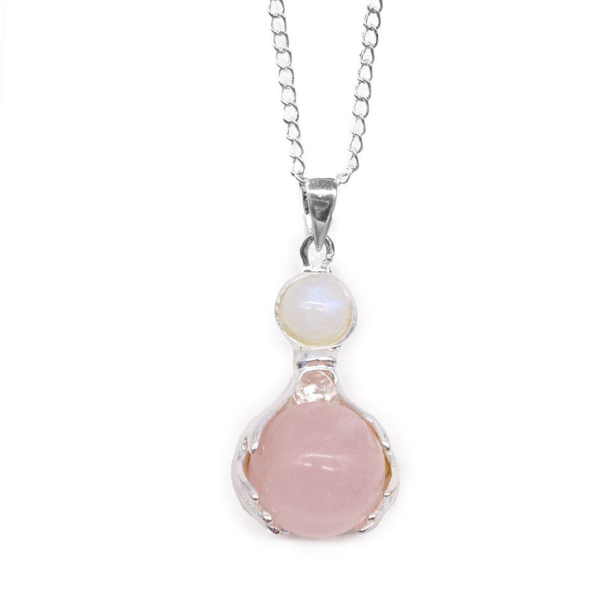 Colgante de Manos Curativas de Piedras Preciosas - Cuarzo Rosa - Tienda Online de Productos Naturales y Ecológicos