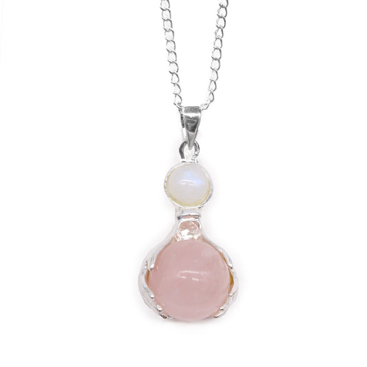 Colgante de Manos Curativas de Piedras Preciosas - Cuarzo Rosa - Tienda Online de Productos Naturales y Ecológicos