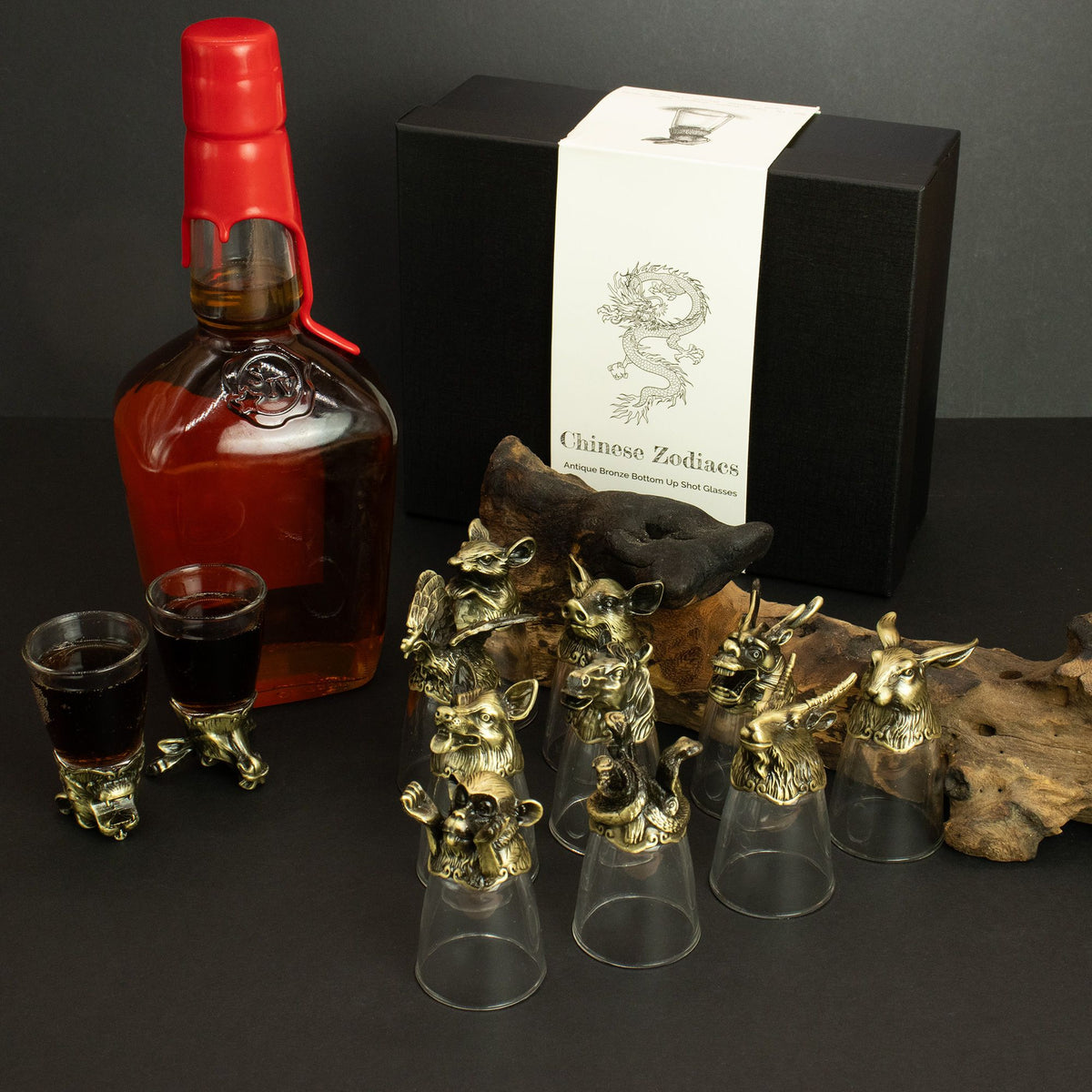 Vasos de chupito Bottom Up (25ml) - Bosque y Criaturas Místicas - Bronce Antiguo - Tienda Online de Productos Naturales y Ecológicos