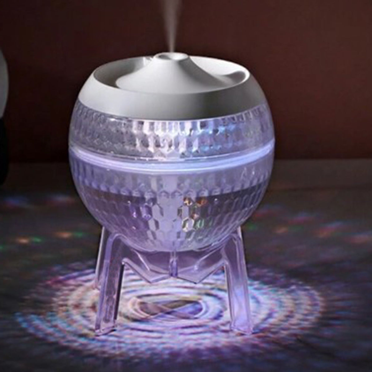 Difusor transparente Mondo Planet - USB - Cambio de color (luz abajo) - Tienda Online de Productos Naturales y Ecológicos