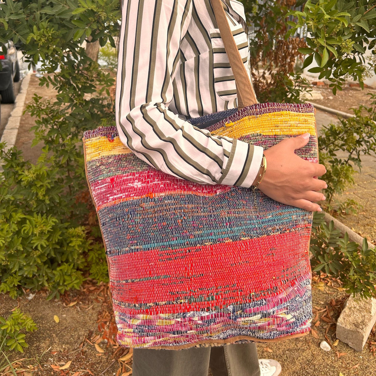 Bolso Grande de Tapetes Reciclados - Atardecer - Tienda Online de Productos Naturales y Ecológicos