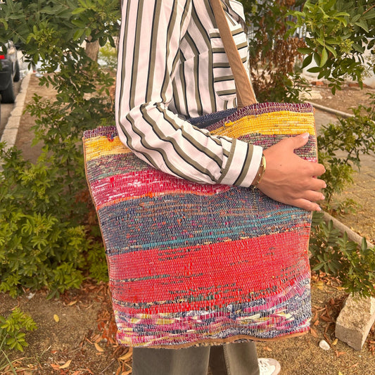 Bolso Grande de Tapetes Reciclados - Atardecer - Tienda Online de Productos Naturales y Ecológicos