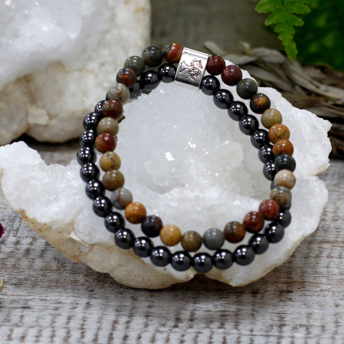 Pulsera de Piedras Preciosas Magnéticas - Jaspe Picasso - Tienda Online de Productos Naturales y Ecológicos