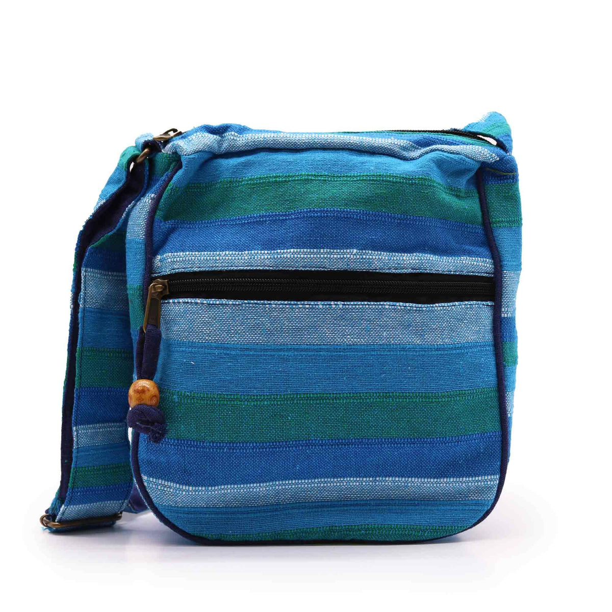 Bolso Bandolera Nepal (correa ajustable) -  Ríos azules - Tienda Online de Productos Naturales y Ecológicos