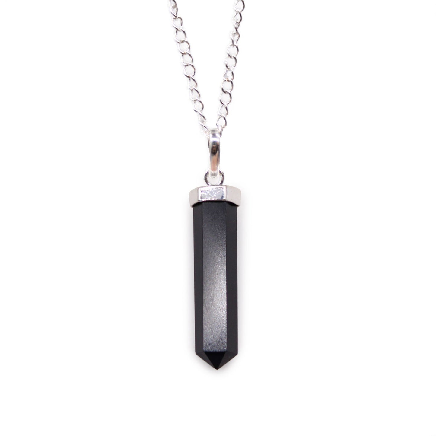 Colgante de Punto Clásico de Piedras Preciosas - Ágata Negra - Tienda Online de Productos Naturales y Ecológicos