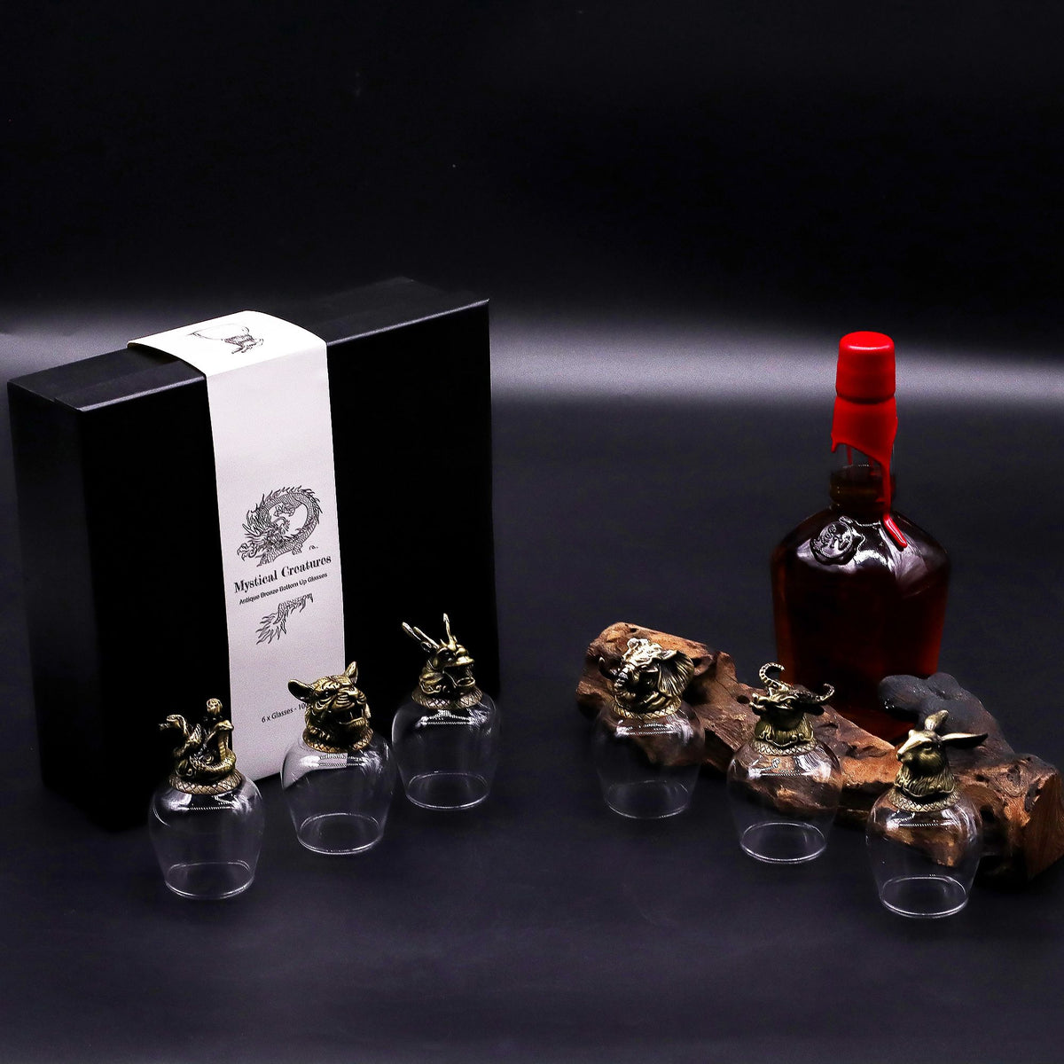 Set de regalo de 6 vasos (100 ml) - Criaturas Místicas - Bronce Antiguo - Tienda Online de Productos Naturales y Ecológicos